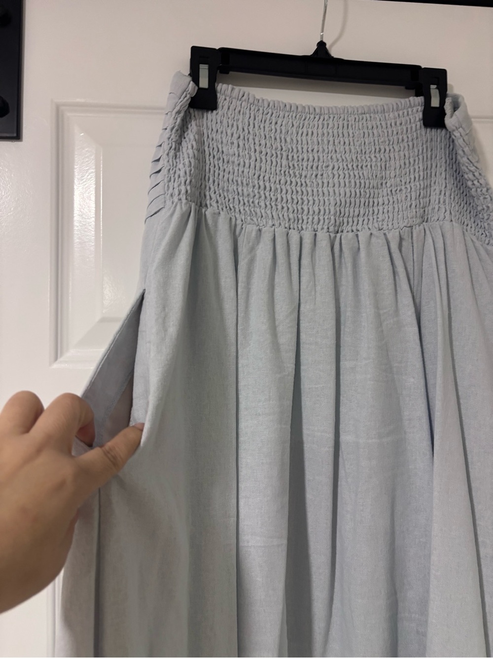 Caroline Constas Light Blue Maxi Dress with Pleated Waistband - Picture 3 of 9